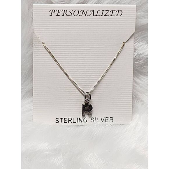 Sterling Silver Necklace with the Initial "R" - Picture 1 of 4